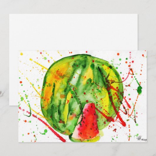 Abstracte heldere waterverf watermeloen (Voorkant / Achterkant)