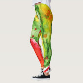 Abstracte heldere waterverf watermeloen leggings (Links)