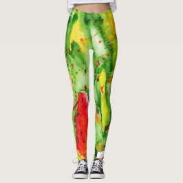 Abstracte heldere waterverf watermeloen leggings