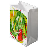 Abstracte heldere waterverf watermeloen medium cadeauzakje (Voorkant Gekanteld)