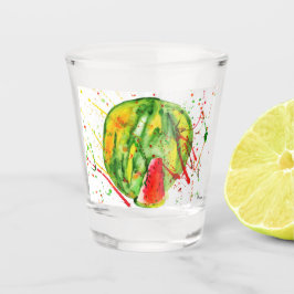Abstracte heldere waterverf watermeloen shot glas
