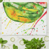 Abstracte heldere waterverf watermeloen theedoek (Gevouwen)