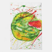 Abstracte heldere waterverf watermeloen theedoek (Verticaal)