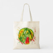 Abstracte heldere waterverf watermeloen tote bag (Achterkant)