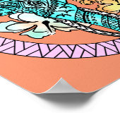 Abstracte helderziende polynesiaanse tattoo poster (Hoek)