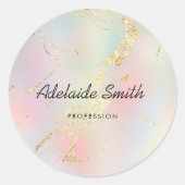 abstracte hellingen faux folie ronde sticker (Voorkant)