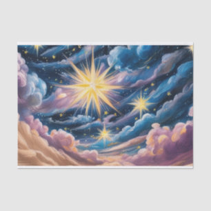Abstracte hemelsterren en wolken tissuepapier