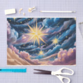 Abstracte hemelsterren en wolken tissuepapier (Craft)
