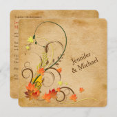 Abstracte herfst-bladeren, wijnstokken-weddenschap kaart (Voorkant / Achterkant)