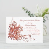 Abstracte Herfst Bloemenuitnodiging Kaart (Staand voorkant)