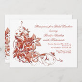 Abstracte Herfst Bloemenuitnodiging Kaart (Voorkant / Achterkant)