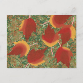 Abstracte herfst esdoorn bladeren op grond Briefka Briefkaart