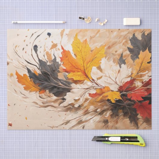 Abstracte herfst herfst bladeren loof decoupage tissuepapier (Craft)