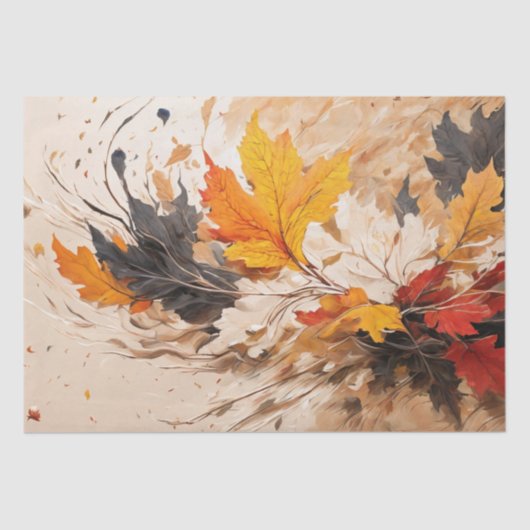 Abstracte herfst herfst bladeren loof decoupage tissuepapier (Voorkant)