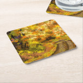 Abstracte herfst Herfst kunst Kartonnen Onderzetters (Schuin)