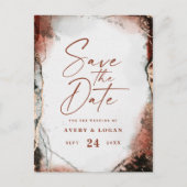 Abstracte Herfst Herfst Oranje bruiloft Bewaar de  Aankondigingskaart (Voorkant)