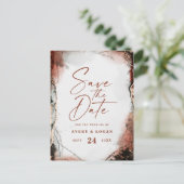 Abstracte Herfst Herfst Oranje bruiloft Bewaar de  Aankondigingskaart (Staand voorkant)