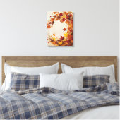 Abstracte Herfst Illustratie – Vallende Bladeren Canvas Afdruk (Insitu (Slaapkamer))