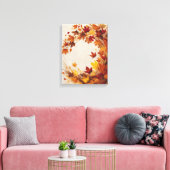 Abstracte Herfst Illustratie – Vallende Bladeren Canvas Afdruk (Insitu (Woonkamer))