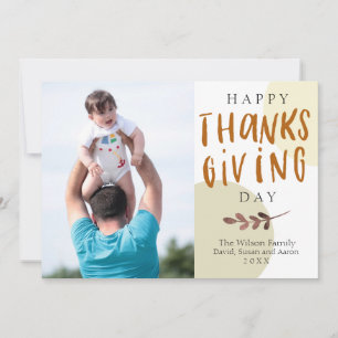 Abstracte herfst-kleurenfotokaart Thanksgiving Aankondiging