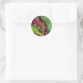 Abstracte Herfst Leaf Waterverf Art Ronde Sticker (Tas)