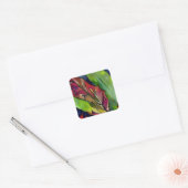 Abstracte Herfst Leaf Waterverf Art Vierkante Sticker (Envelop)