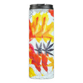 Abstracte herfst naadloos in fel najaar co thermosbeker (Achterkant)