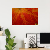 Abstracte herfst-natuurfotografie van rode esdoorn poster (Thuiskantoor)