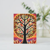 Abstracte herfst oogstboom briefkaart (Staand voorkant)