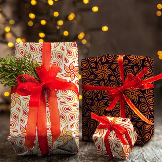 Abstracte herfst Oranje Herfst van het fluitenpatr Inpakpapier Vel