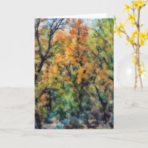 Abstracte Herfst Season Trees Art Note Kaart