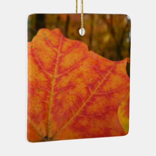 Abstracte herfst Sinaasappel- en Rode Maple Natuur Keramisch Ornament (Rechts)