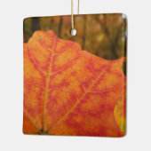 Abstracte herfst Sinaasappel- en Rode Maple Natuur Keramisch Ornament (Links)