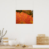 Abstracte herfst Sinaasappel- en Rode Maple Natuur Poster (Keuken)