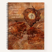 Abstracte Herfst-thema Terracotta Spiral Notitiebo Notitieboek (Voorkant)