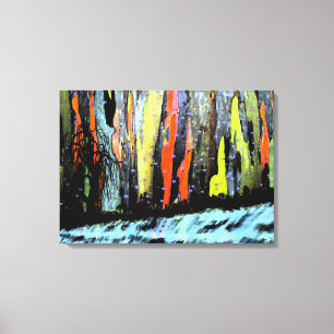 Abstracte herfst van de zijkant canvas afdruk