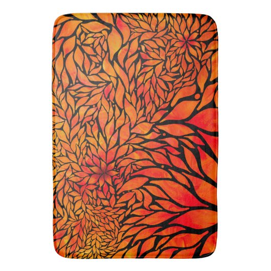 Abstracte herfstbladeren badmat (Voorkant Verticaal)