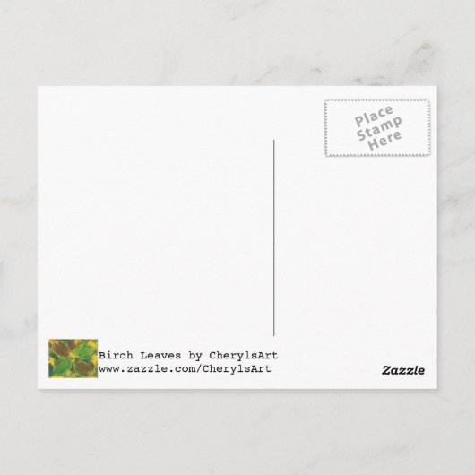 Abstracte herfstbladeren berkenboom Briefkaarten (Achterkant)