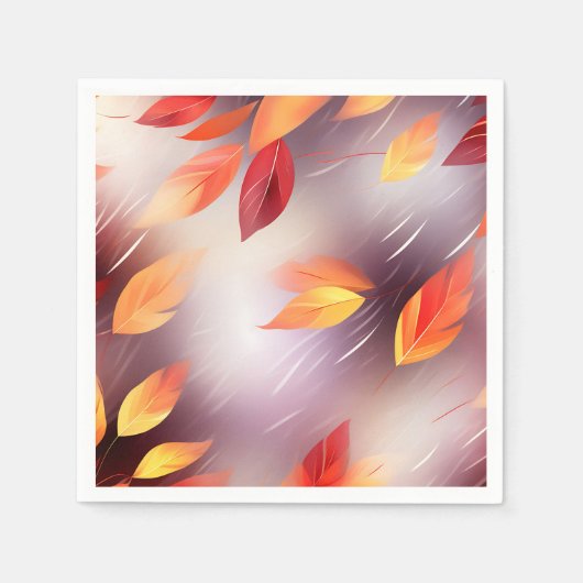 Abstracte herfstbladeren botanisch servet (Voorkant)
