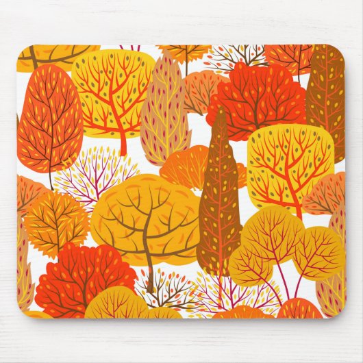 Abstracte herfstbladeren en bomen muismat (Voorkant)