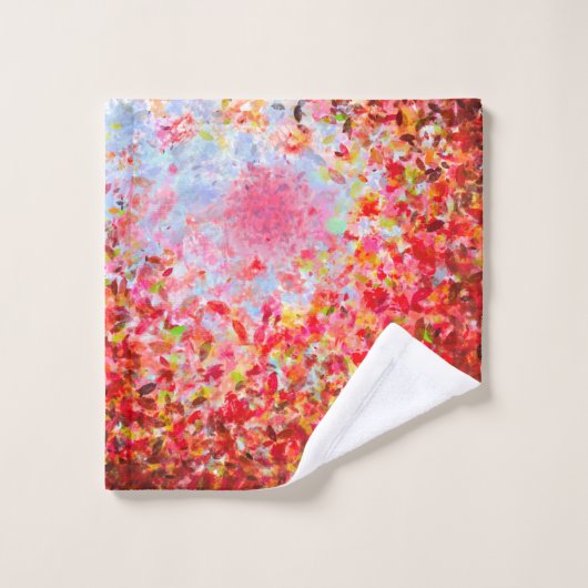 - Abstracte herfstbladeren en lucht Bad Handdoek (Wasdoekje)