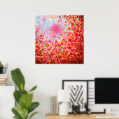 Abstracte herfstbladeren en lucht poster (Thuiskantoor)