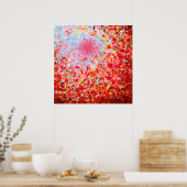 Abstracte herfstbladeren en lucht poster (Keuken)