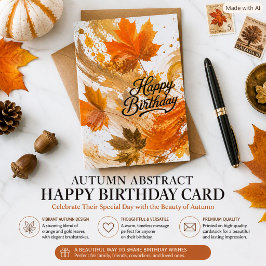 Abstracte herfstbladeren Gelukkige verjaardag Herf Kaart