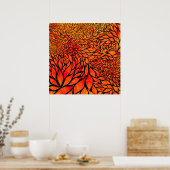 Abstracte herfstbladeren poster (Keuken)