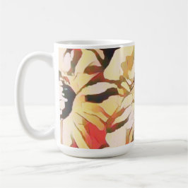 Abstracte herfstbloem magische mok