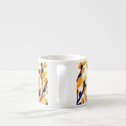Abstracte herfstboom Modern Pattern Espresso Kop (Achterkant)