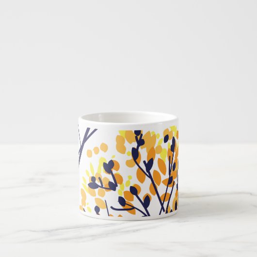 Abstracte herfstboom Modern Pattern Espresso Kop (Voorkant)