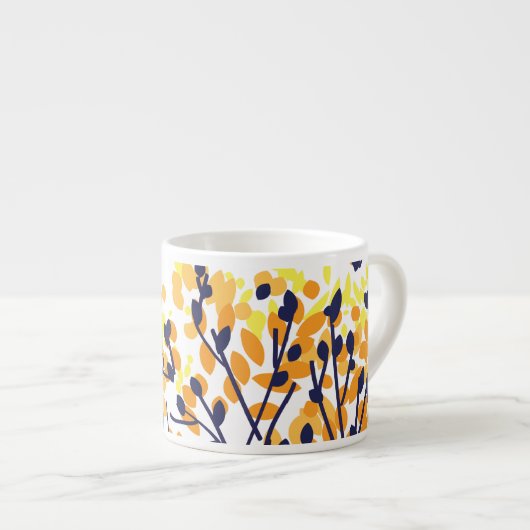 Abstracte herfstboom Modern Pattern Espresso Kop (Voorkant rechts)
