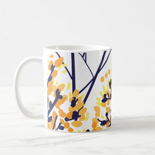 Abstracte herfstboom Modern Pattern Koffiemok (Links)